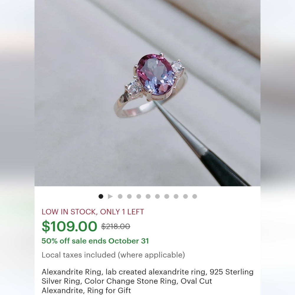 Alexandrite Ring - Picture 4 of 4